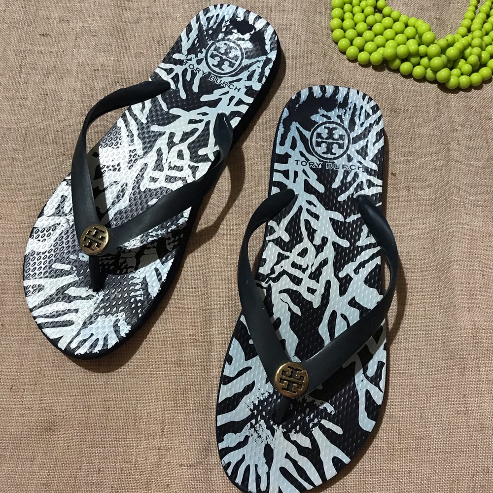 Tory Burch printed flip flops